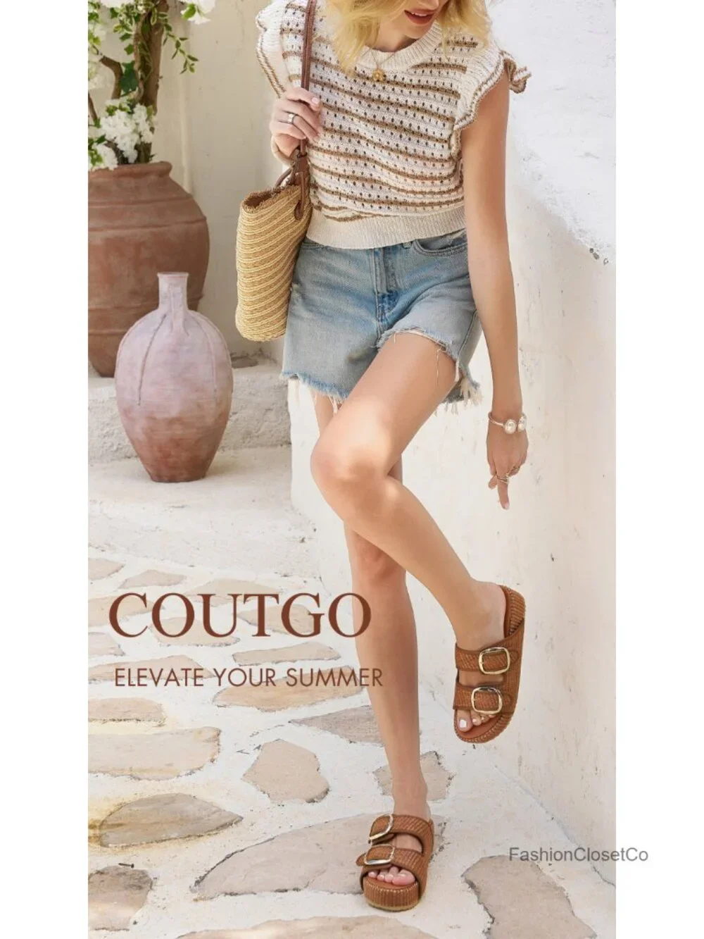 Womens Raffia Platform Sandals Espadrilles Two Band Slide Beach Vacation Shoes